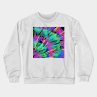 Tie Dye Sunburst Disco Pink Green Blue Crewneck Sweatshirt